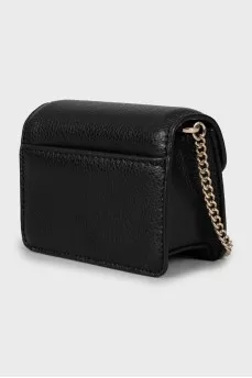 Leather mini bag with metal strap