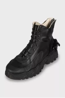 Chunky leather boots