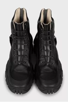 Chunky leather boots