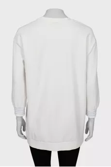 Longline sweatshirt with floral print