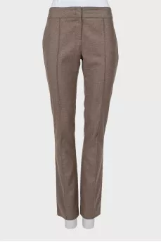 Trousers with lurex and stitched creases