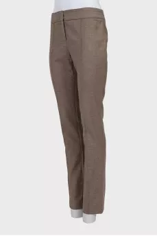 Trousers with lurex and stitched creases