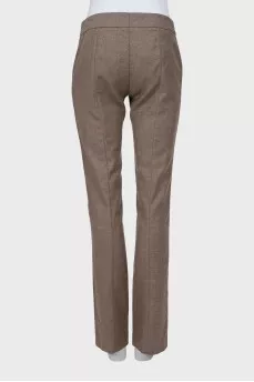 Trousers with lurex and stitched creases