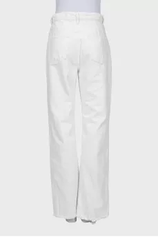 Ripped effect palazzo jeans