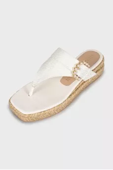 Flip-flops with woven soles