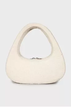 White textile mini bag