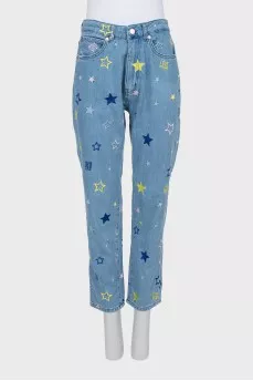 Mom fit jeans in print