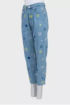 Mom fit jeans in print