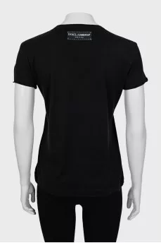 Fitted T-shirt with embellished logo
