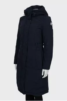 Navy blue fitted parka