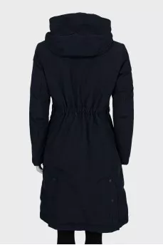 Navy blue fitted parka