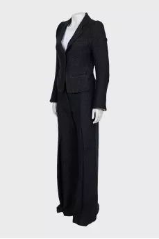Suit with trousers with small polka dots