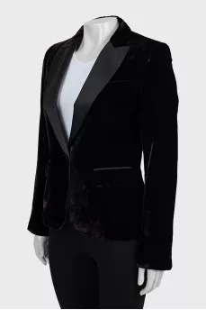 Velor jacket with pockets