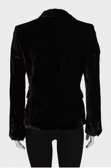 Velor jacket with pockets