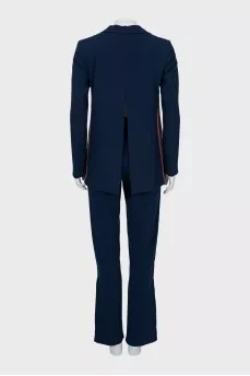 Blue suit with combined stripes
