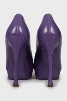 Purple leather shoes