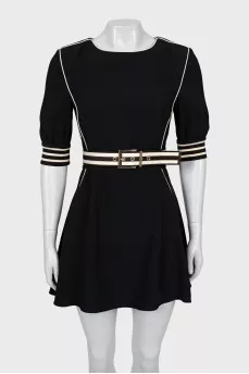 Mini dress with contrast seams