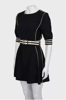Mini dress with contrast seams