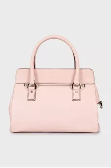 Satchel bag with branded keychain