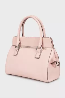 Satchel bag with branded keychain