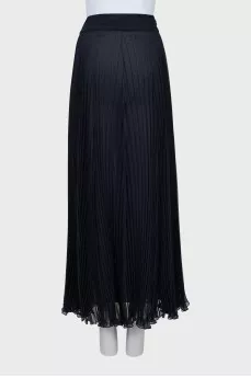 Blue pleated maxi skirt
