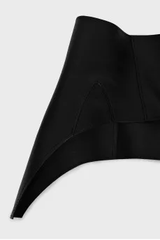 Leather peplum with zipper