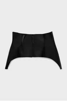 Leather peplum with zipper