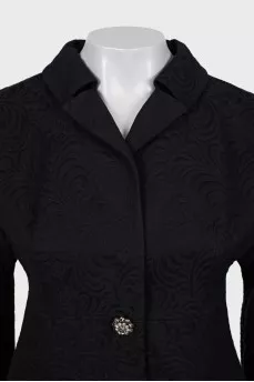 Fitted coat with ribbed print