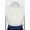 Black and white dress with contrasting belt