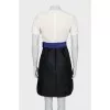Black and white dress with contrasting belt