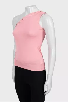 One shoulder silk top