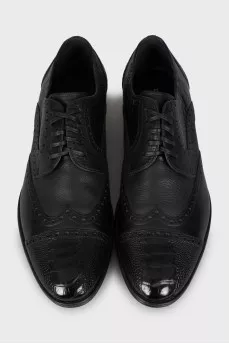 Men's brogues with embossed leather