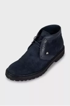 Men's blue suede boots