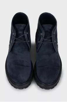 Men's blue suede boots