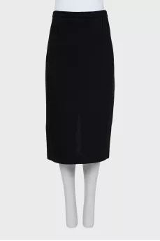 Midi skirt with golden zipper