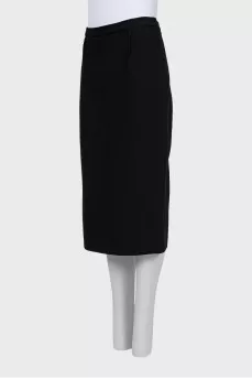 Midi skirt with golden zipper