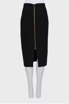 Midi skirt with golden zipper