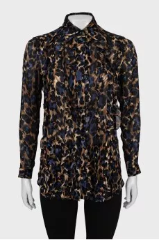 Silk blouse in animal print
