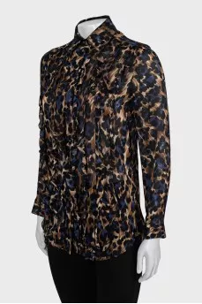 Silk blouse in animal print