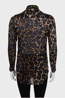 Silk blouse in animal print