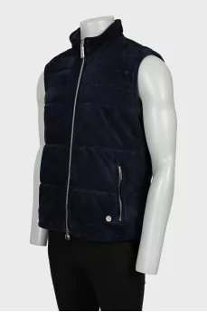 Men's quilted vest with zipper