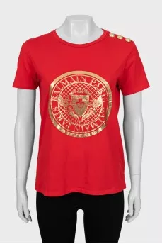 Straight fit T-shirt with gold print
