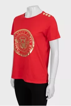 Straight fit T-shirt with gold print
