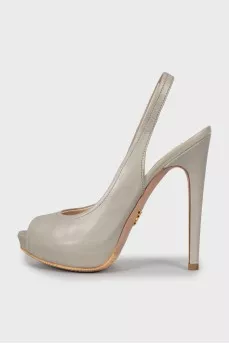 Green high heel sandals