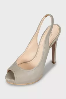 Green high heel sandals
