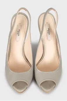 Green high heel sandals