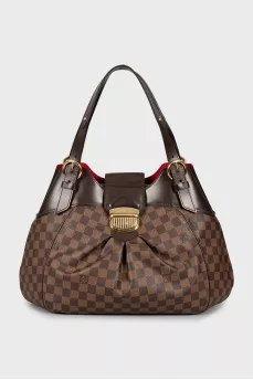 Canvas and leather tote bag