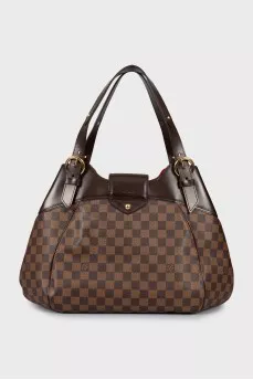 Canvas and leather tote bag