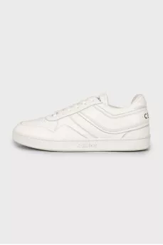Leather sneakers with signature logo