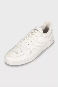 Leather sneakers with signature logo